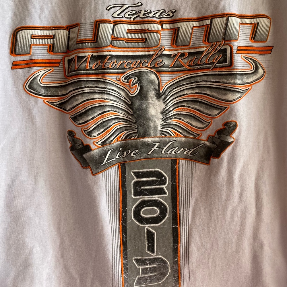 Harley Davison white tank